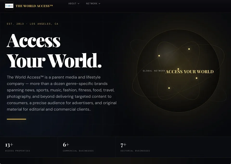 The World Access network homepage